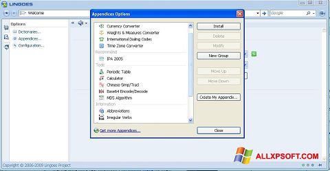 Skärmdump Lingoes för Windows XP