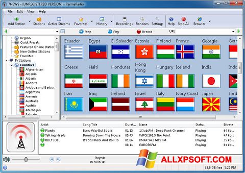 Skärmdump RarmaRadio för Windows XP