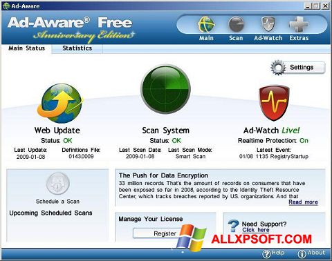 Skärmdump Ad-Aware Free för Windows XP