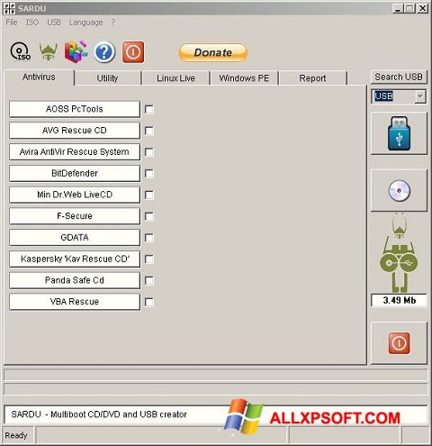 Skärmdump SARDU för Windows XP