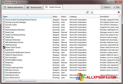 Skärmdump Startup Delayer för Windows XP