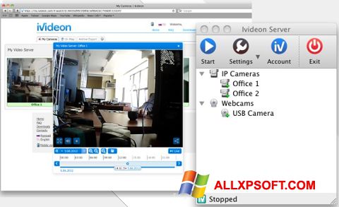 Skärmdump Ivideon Server för Windows XP