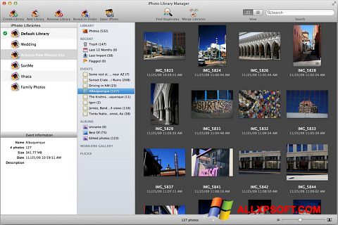 Skärmdump iPhoto för Windows XP