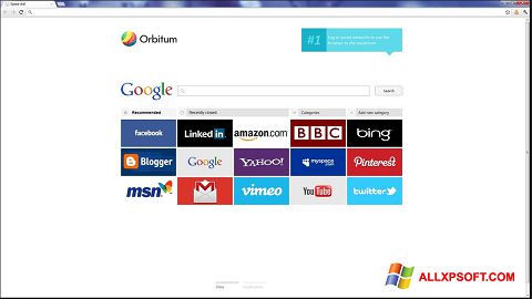 Skärmdump Orbitum för Windows XP