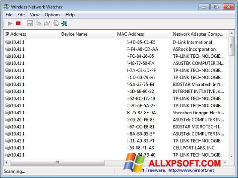 Skärmdump Wireless Network Watcher för Windows XP