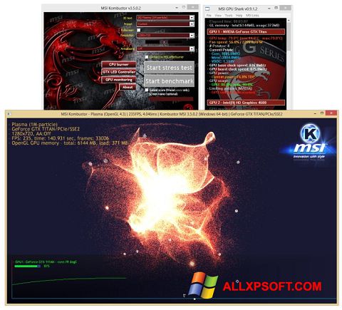 Skärmdump MSI Kombustor för Windows XP