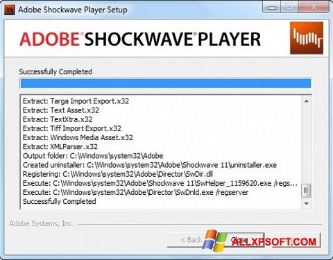 Skärmdump Shockwave Player för Windows XP