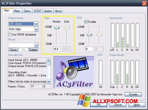 Skärmdump AC3Filter för Windows XP