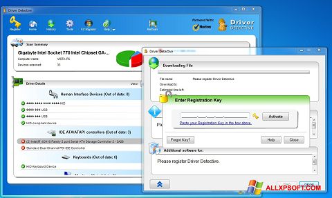 Skärmdump Driver Detective för Windows XP