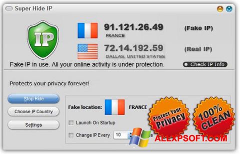 Skärmdump Super Hide IP för Windows XP