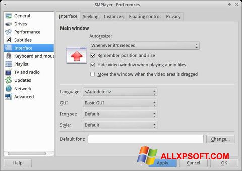Skärmdump SMPlayer för Windows XP
