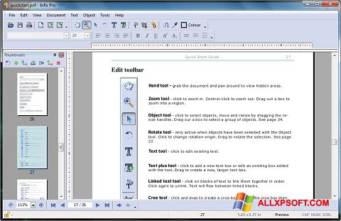 Skärmdump Infix PDF Editor för Windows XP