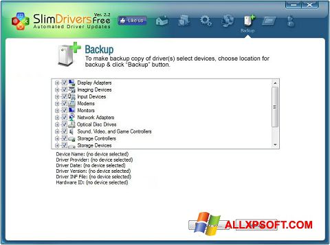 Skärmdump SlimDrivers för Windows XP