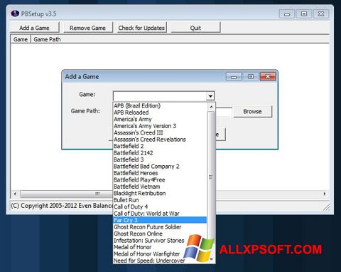Skärmdump PunkBuster för Windows XP