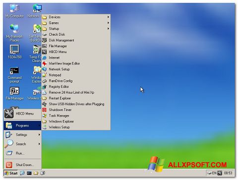Skärmdump Hirens Boot CD för Windows XP