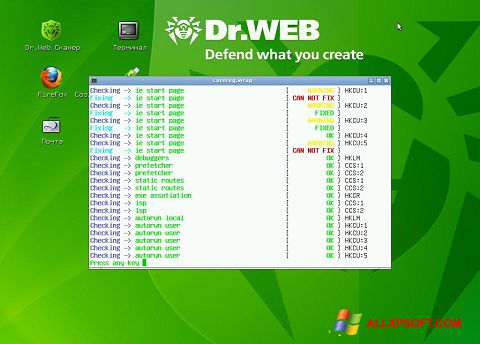 Skärmdump Dr.Web LiveCD för Windows XP