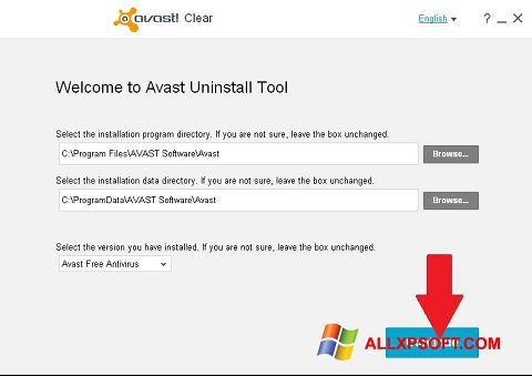 Skärmdump Avast Uninstall Utility för Windows XP