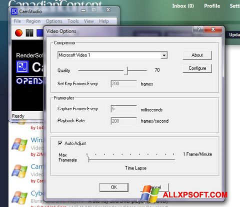 Skärmdump CamStudio för Windows XP