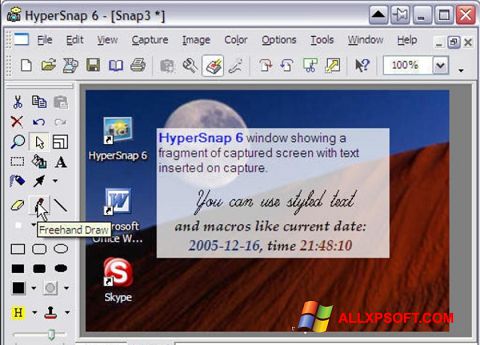 Skärmdump HyperSnap för Windows XP