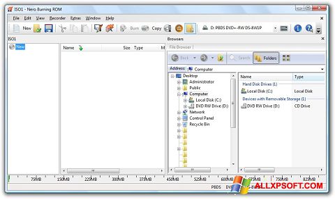 Skärmdump Nero Burning ROM för Windows XP