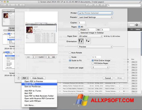 Skärmdump PDF Combine för Windows XP