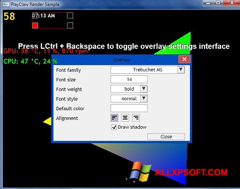 Skärmdump PlayClaw för Windows XP