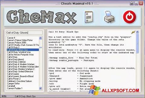 Skärmdump CheMax för Windows XP