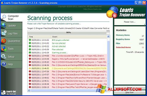 Skärmdump Trojan Remover för Windows XP