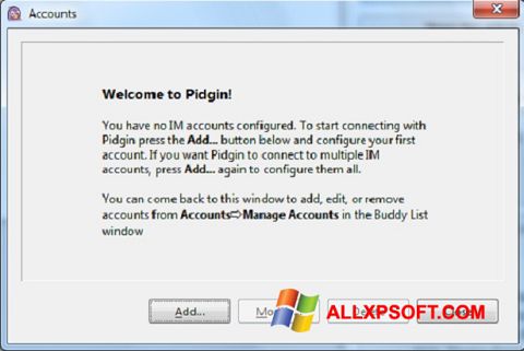 Skärmdump Pidgin för Windows XP