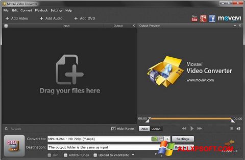 Skärmdump Movavi Video Converter för Windows XP