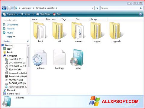 Skärmdump Windows 7 USB DVD Download Tool för Windows XP