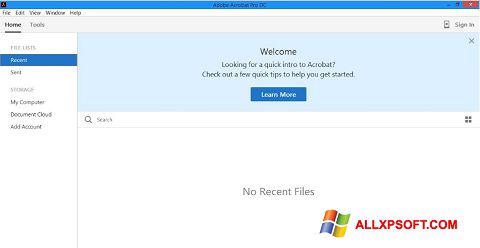 Skärmdump Adobe Acrobat Pro DC för Windows XP