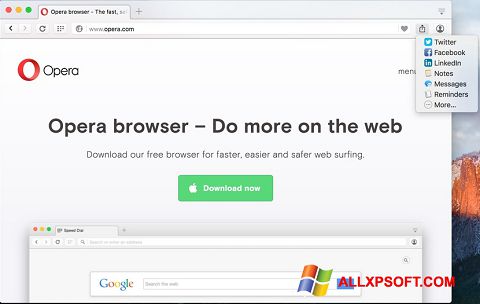 Skärmdump Opera Turbo för Windows XP
