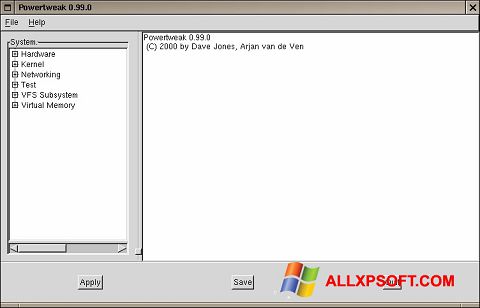 Skärmdump PowerTweak för Windows XP