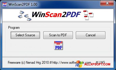 Skärmdump WinScan2PDF för Windows XP