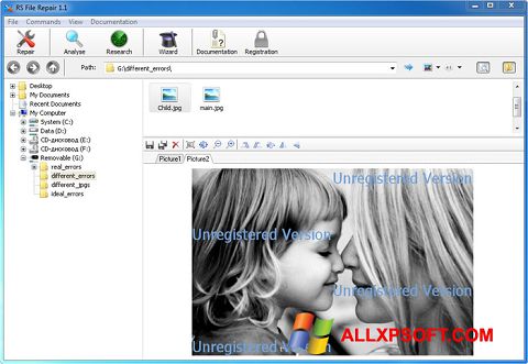 Skärmdump File Repair för Windows XP