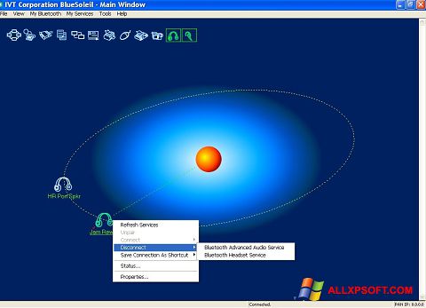 Skärmdump BlueSoleil för Windows XP