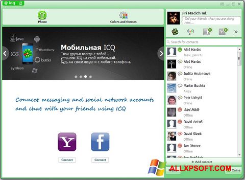 Skärmdump ICQ för Windows XP