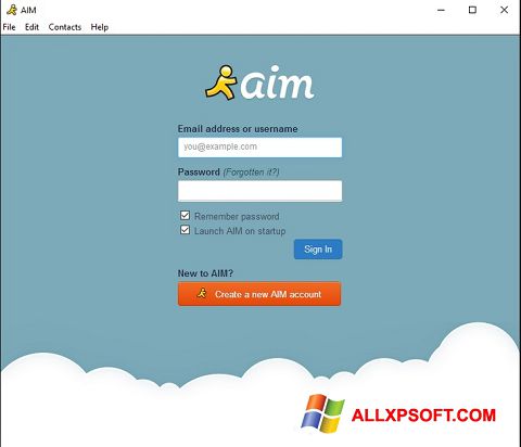 Skärmdump AOL Instant Messenger för Windows XP