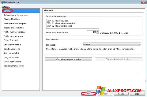 Skärmdump DU Meter för Windows XP