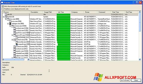 Skärmdump Process Monitor för Windows XP