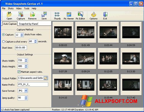 Skärmdump SnapShot för Windows XP