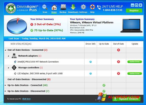 Skärmdump DriverAgent för Windows XP