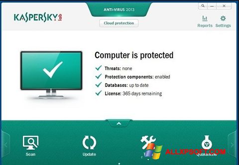 Skärmdump Kaspersky Free Antivirus för Windows XP
