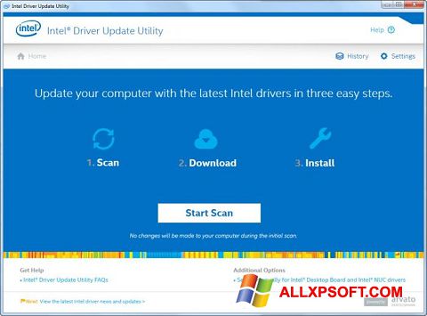Skärmdump Intel Driver Update Utility för Windows XP