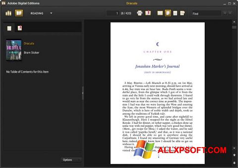 Skärmdump Adobe Digital Editions för Windows XP