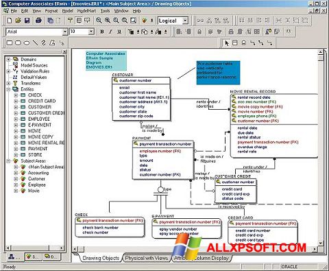 Skärmdump ERWin för Windows XP