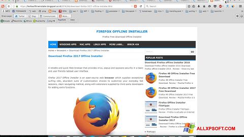 Skärmdump Mozilla Firefox Offline Installer för Windows XP