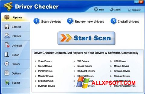 Skärmdump Driver Checker för Windows XP