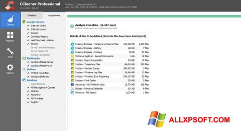 Skärmdump CCleaner Professional Plus för Windows XP